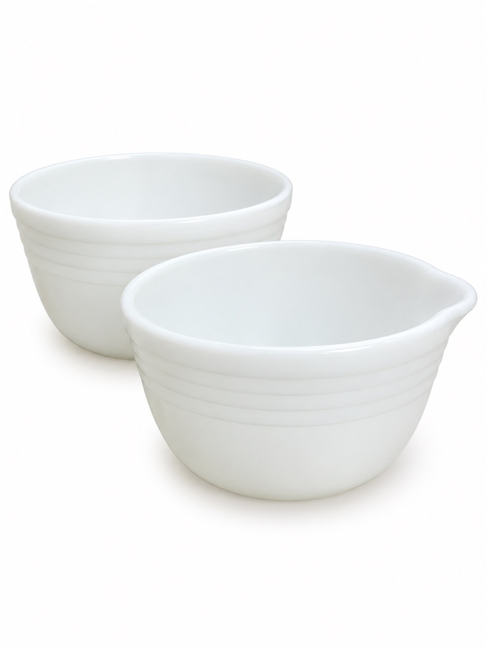 Vintage Pyrex Milk Glass Mixing Bowls Set 2 Hamilton Beach Stand Mixer Ribbed